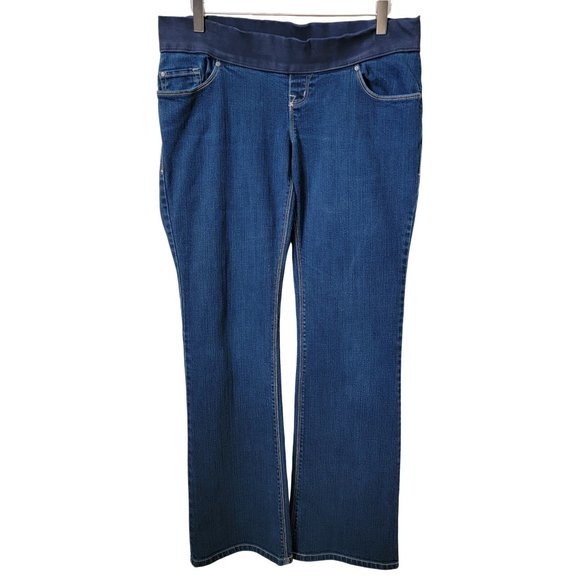 Old Navy Maternity Low Rise Dark Wash Bootcut Denim Jeans - Picture 1 of 15